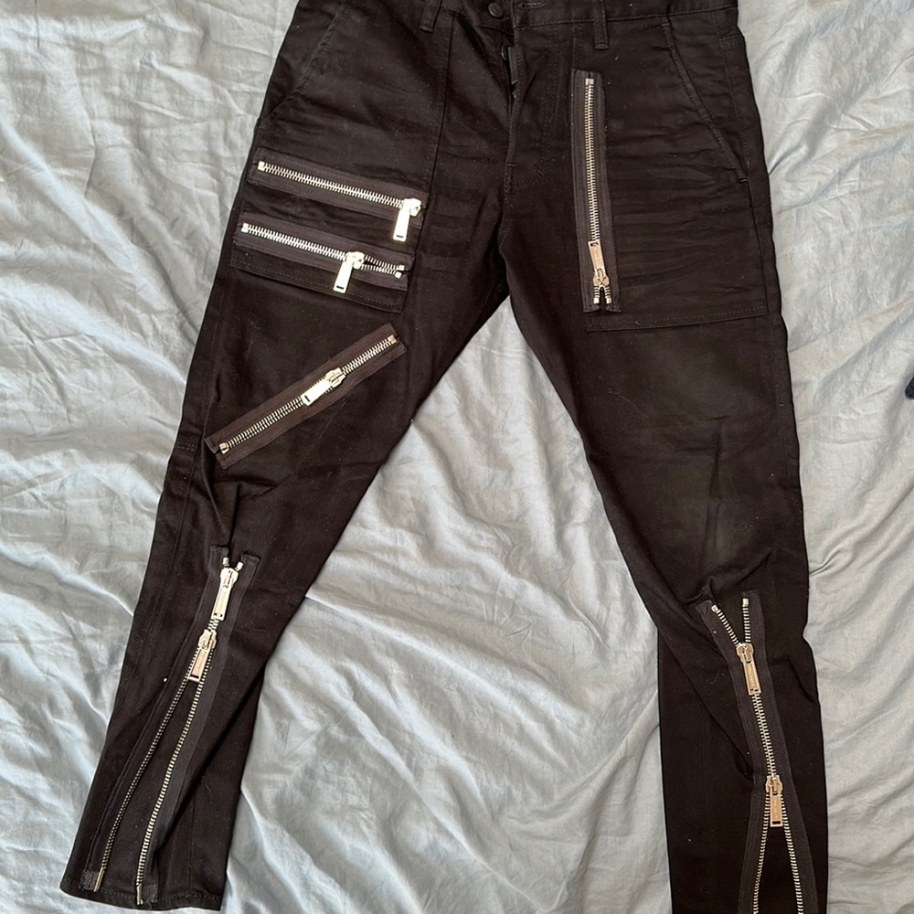 Men’s jeans Dsquared2 black with zip size 32